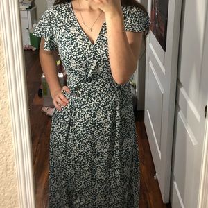 Green floral dress